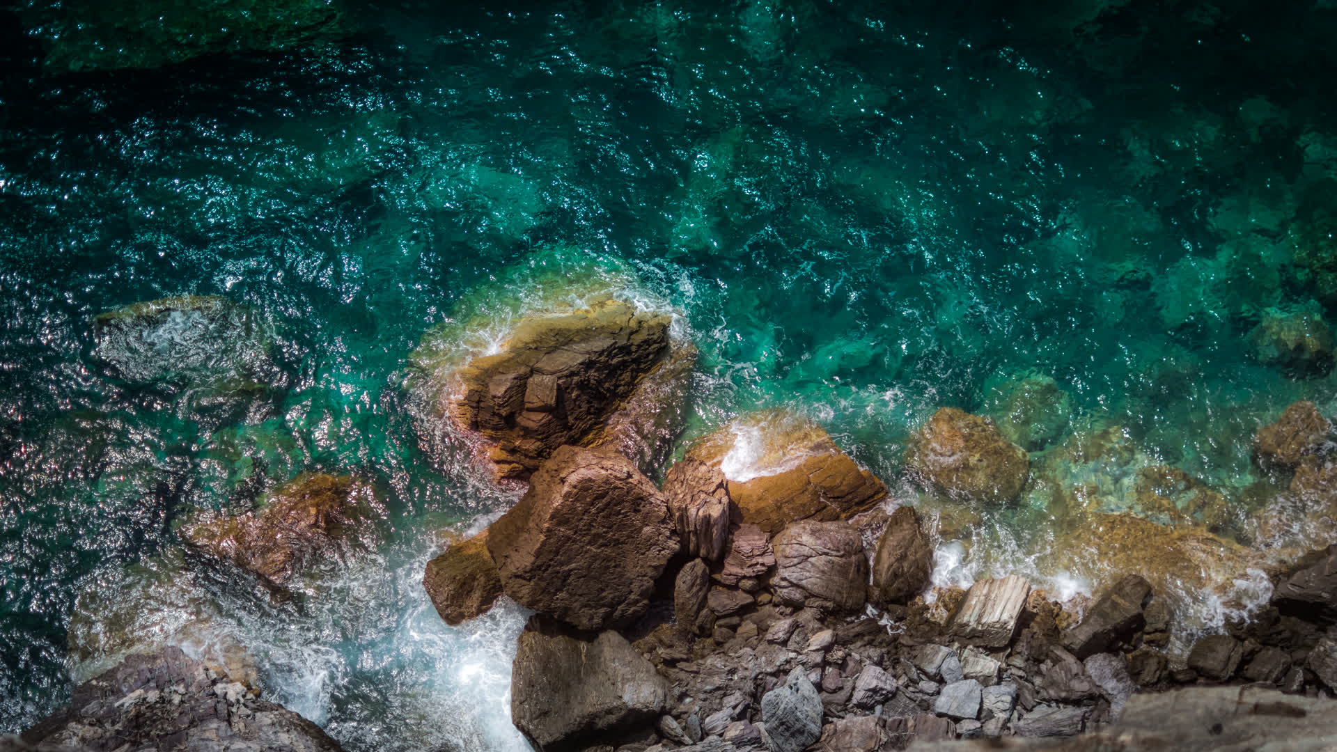 Rocky coastline from a drone — a preview of what a feed looks like